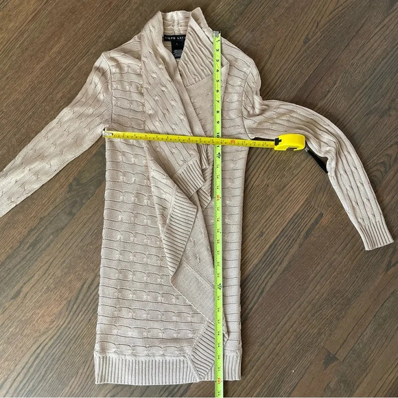 Ralph Lauren Black Label Cable Knit Open Front Cardigan Sweater - Picture 6 of 10